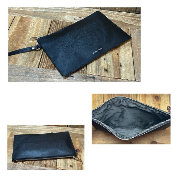 Michael Kors. 5 Piece. Saige Reversible Tote & Pouch & Dust Bag, Scarf & Charm. - Picture 13 of 16